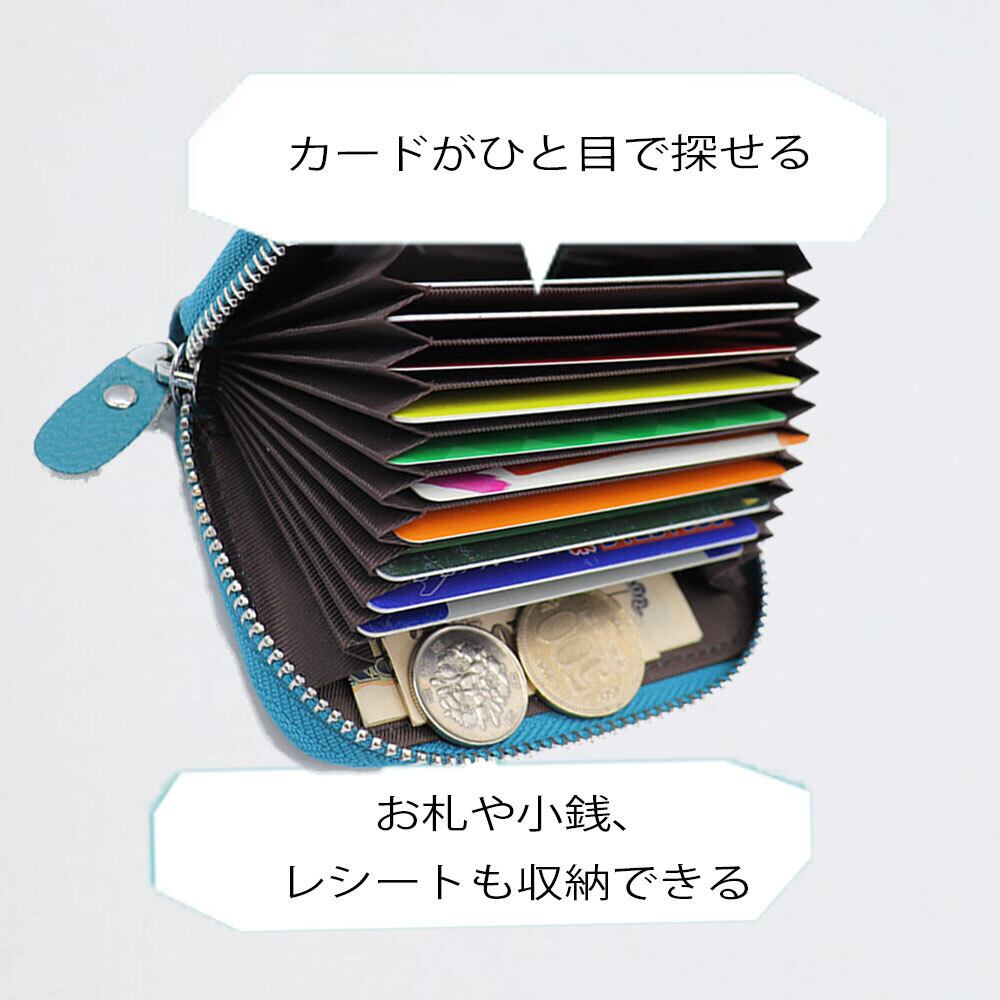 カードケース 蛇腹式 じゃばら 牛革 本革 革 レザー シュリンク