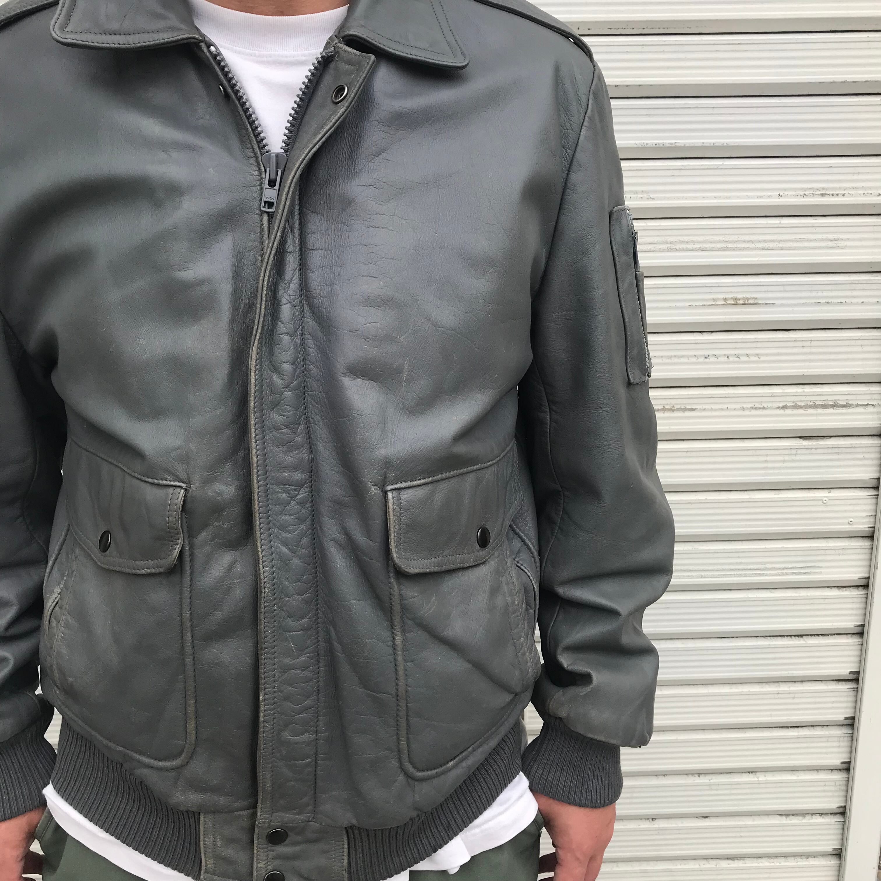 重厚 70s Germany police ドイツ ポリスマン 本革 レザー コート 