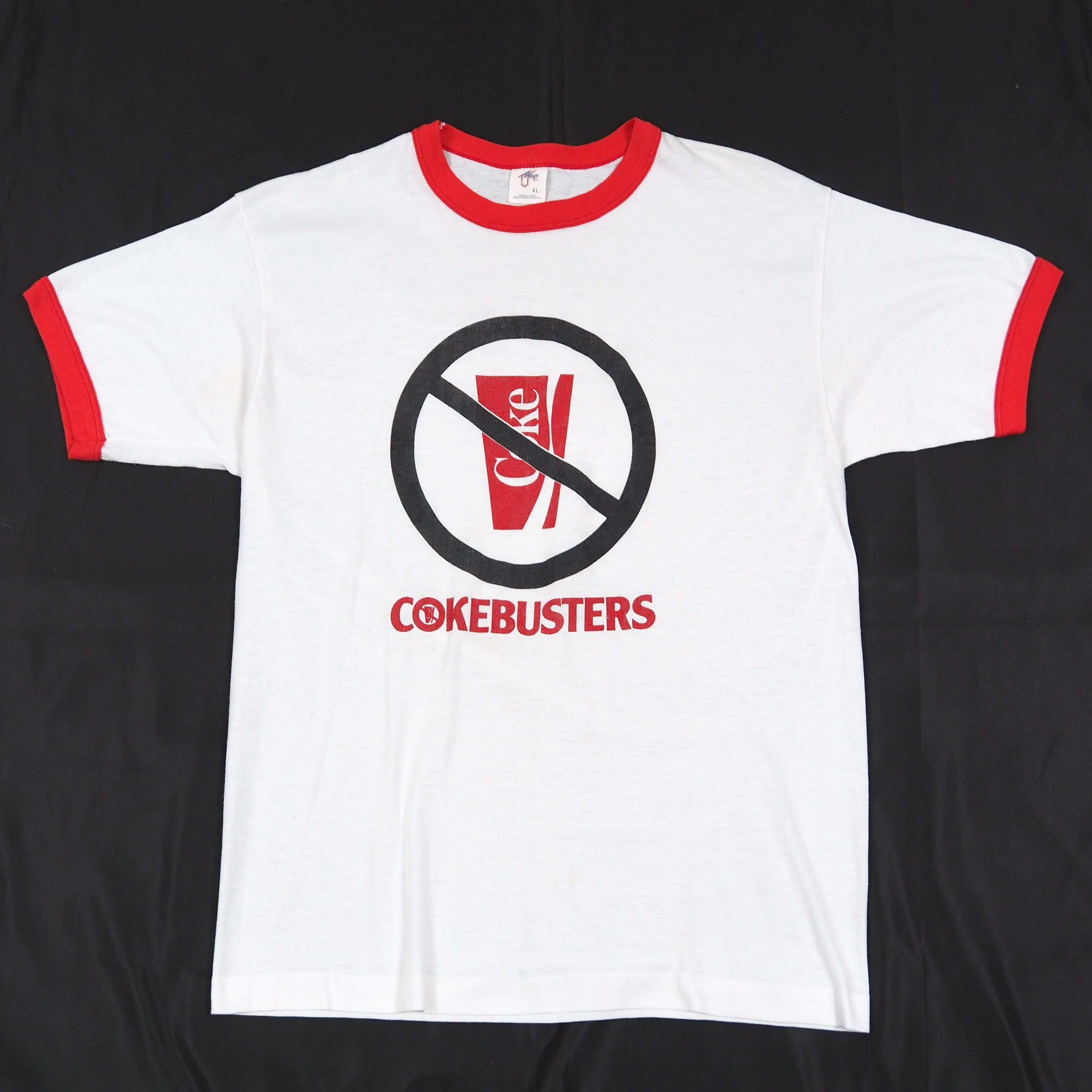 80s COKE-BUSTERS ringer t-shirt XL USA製 /ゴーストバスターズ パロディ リンガーTシャツ