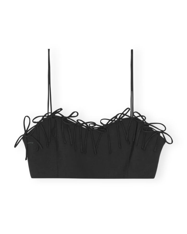 GANNI】BLACK DRAPEY MELANGE SLEEVELESS TOP | idealclasse