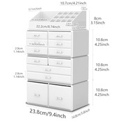Readaeer 化粧品収納ボックス コスメ収納 特大容量 メイクケース メイクボックス メイク収納ケース 化粧品入れ (ホワイト)