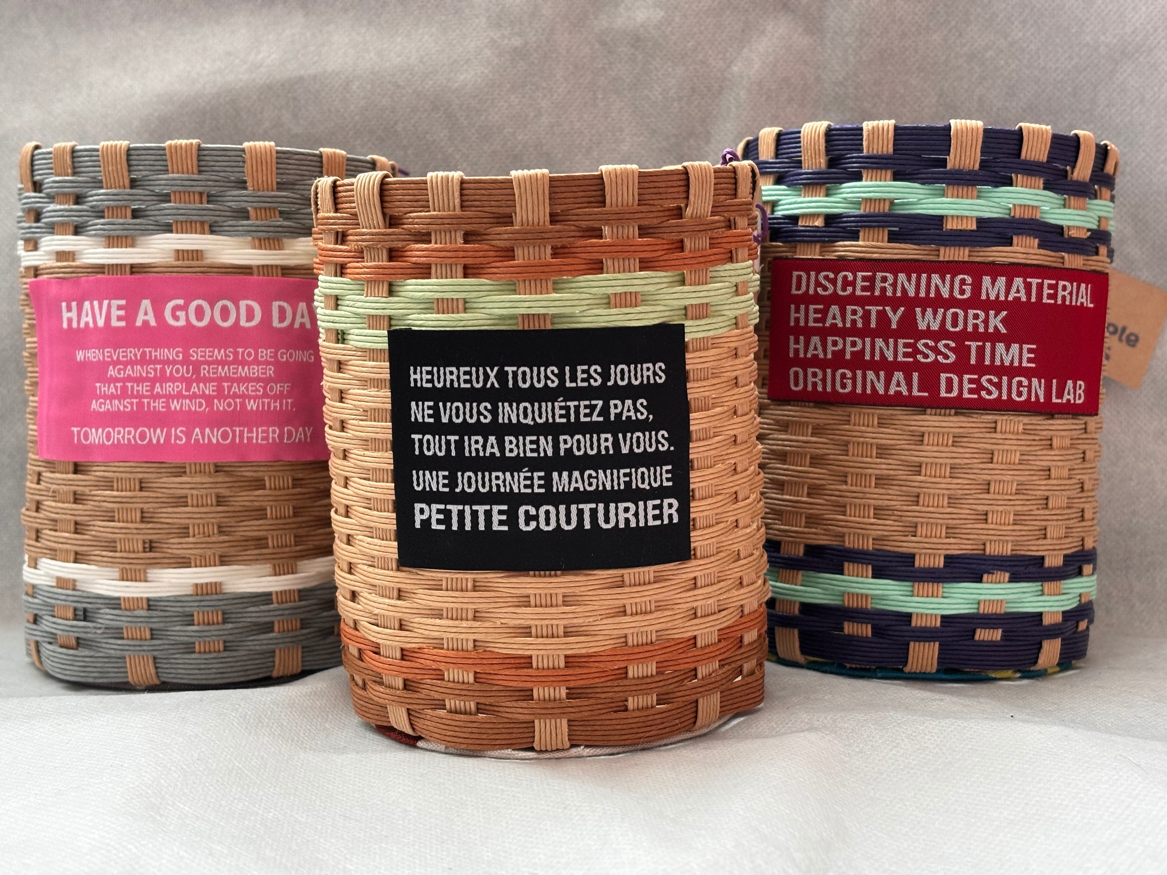 カゴバッグチェック クラフトバンド エコクラフト バスケットo-sun