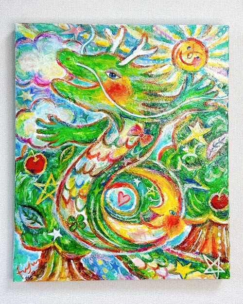 緑沢山わくわく龍【アート原画】