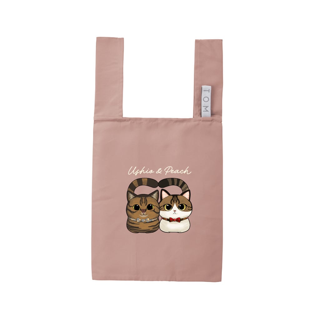 うしお＆ピーチ エコバック | 無重力猫ミルコのオリジナルグッズショップ