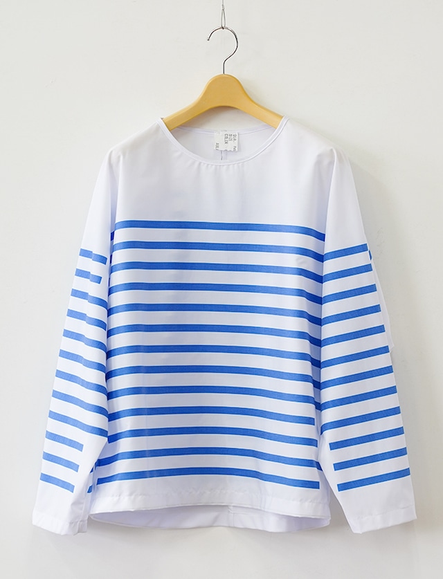 aulico : LONG SLEEVE BORDER TEE SHIRT / BLUE