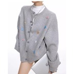 Knit Cardigan with Starfish Buttons, Relaxed Cozy Sweater (ME266)