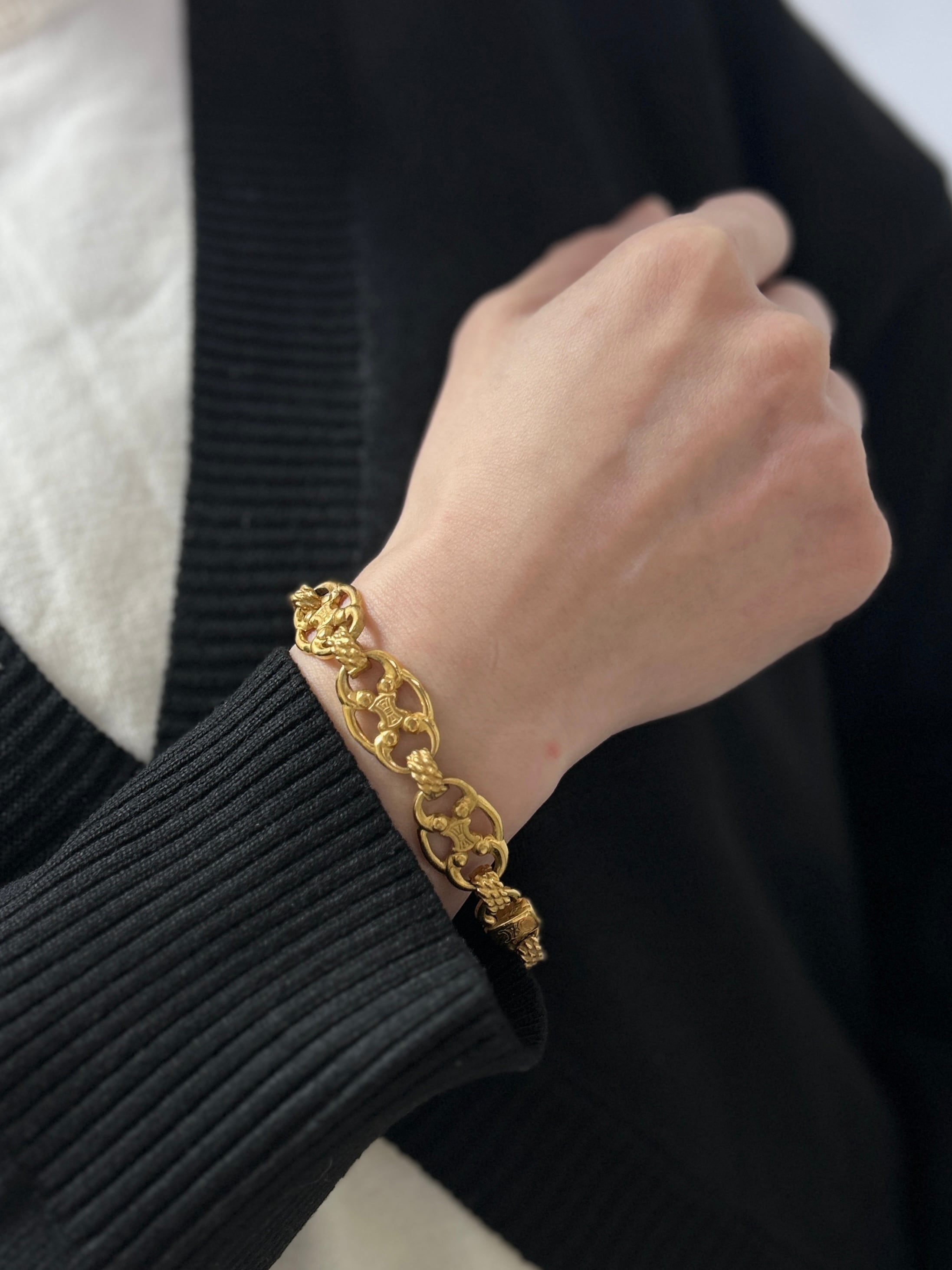 CELINE セリーヌ ブレスレット ゴールド ブラゾン vintage