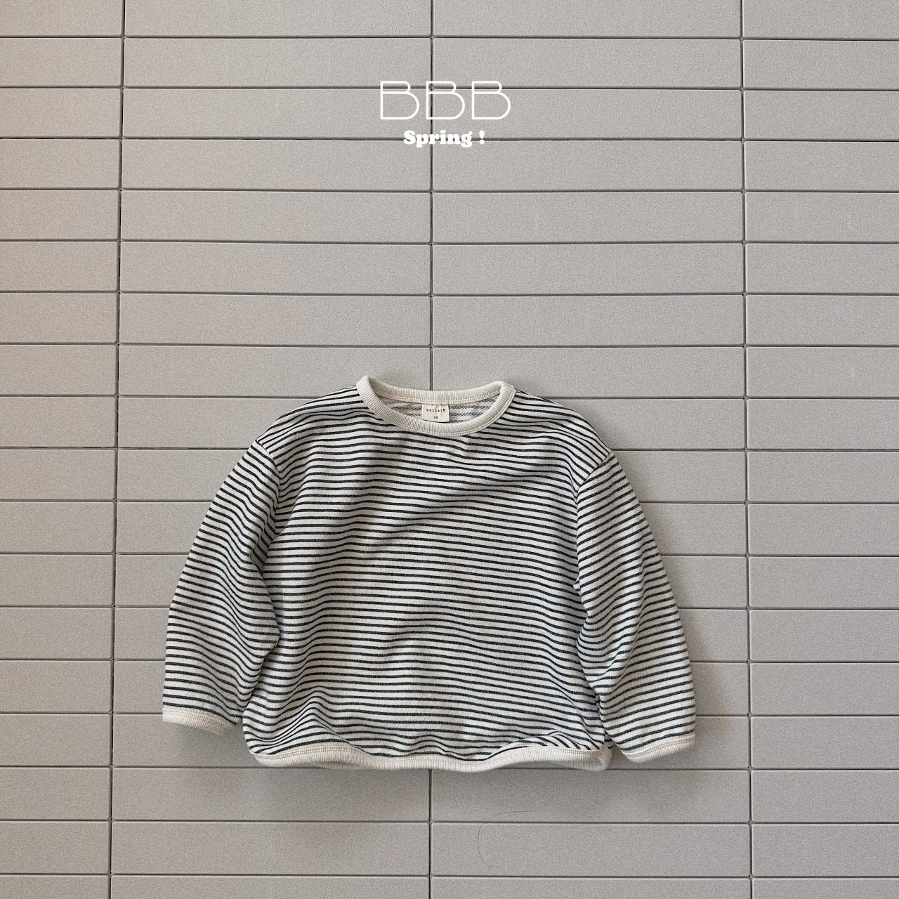 【bella bambina】デイリーボーダーTシャツ チャコール 70~120cm