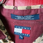 90s TOMMY HILFIGER リネン×コットン ペイズリーシャツ 半袖シャツ