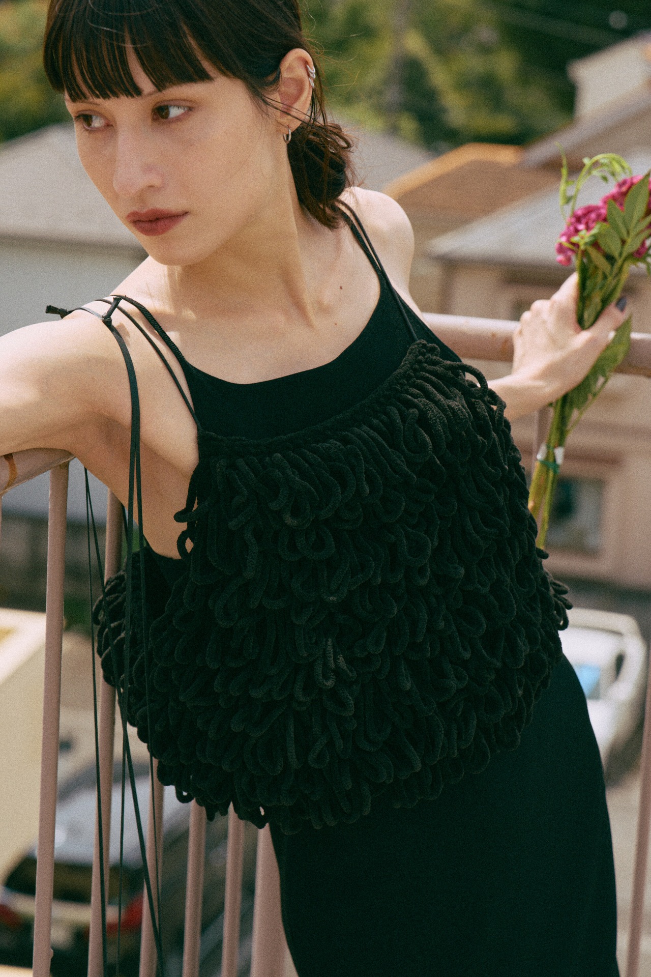 Thick Velvet Loop Monster Cami Hand Knit