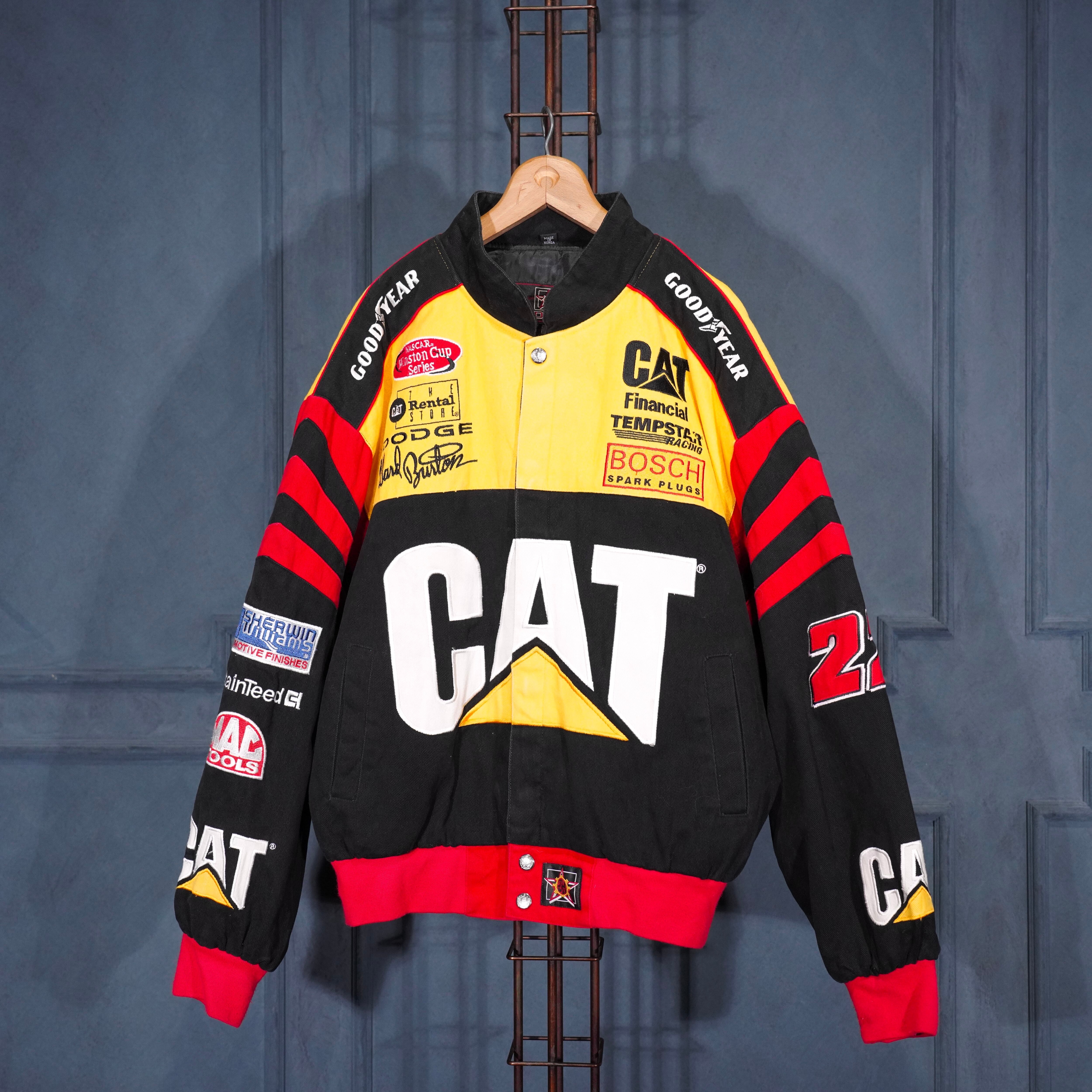 USA VINTAGE JH DESIGN JEFF HAMILTON CAT EMBROIDERY DESIGN RACING