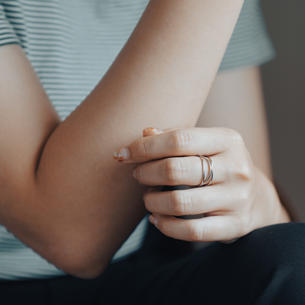 3連 細リング 華奢 サージカルステンレス ステンレス SUS316L