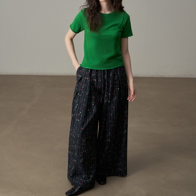 layered crew neck knit top L0251