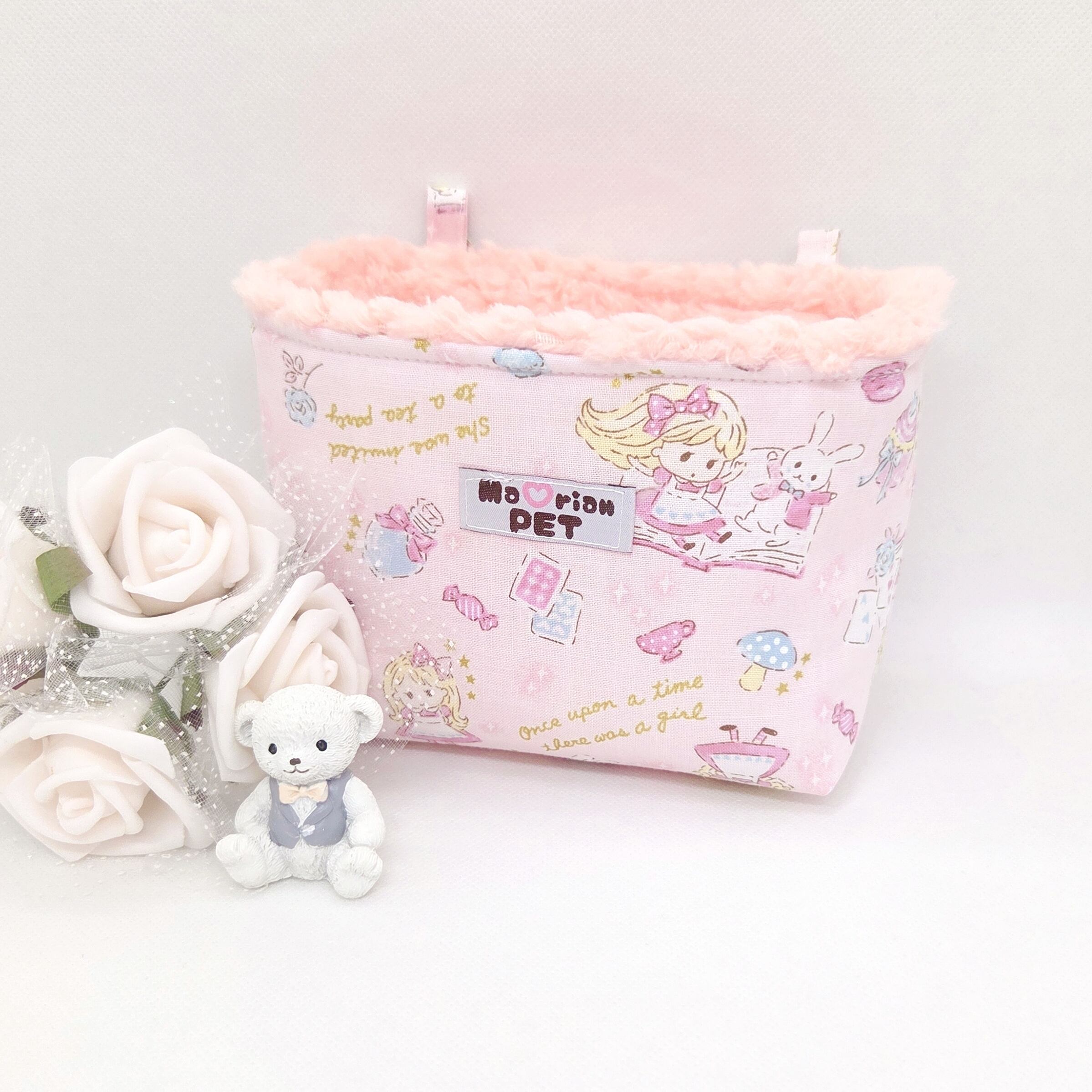 モモンガポーチ/スクエアポーチM♡アリス ピンク パイナップルボア 春夏秋冬