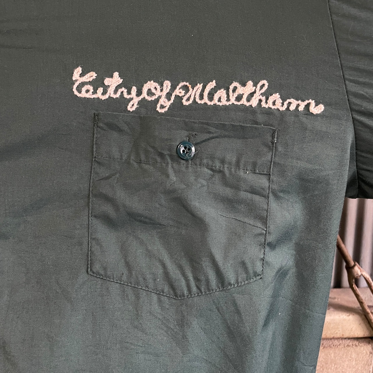 60年代〜70年代 ヴィンテージ チェーンステッチ 刺繍 長袖ワークシャツ 