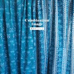 ブロックプリント生地【50cm単位】インド綿  ストライプ柄 マリンブルー×白 #45392-BL2