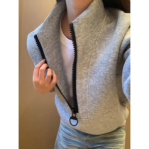 リングジップ スタンドネックスウェット 2color【M-3XL】 RA3449