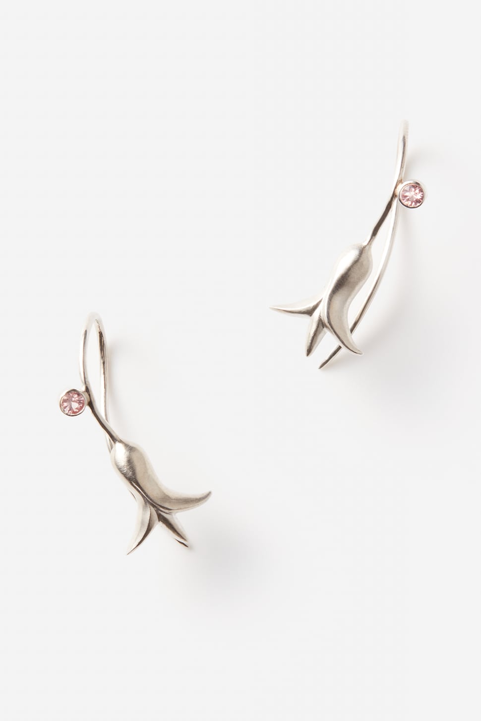 Plant earrings 01 -champagne garnet- | Emika Komuro