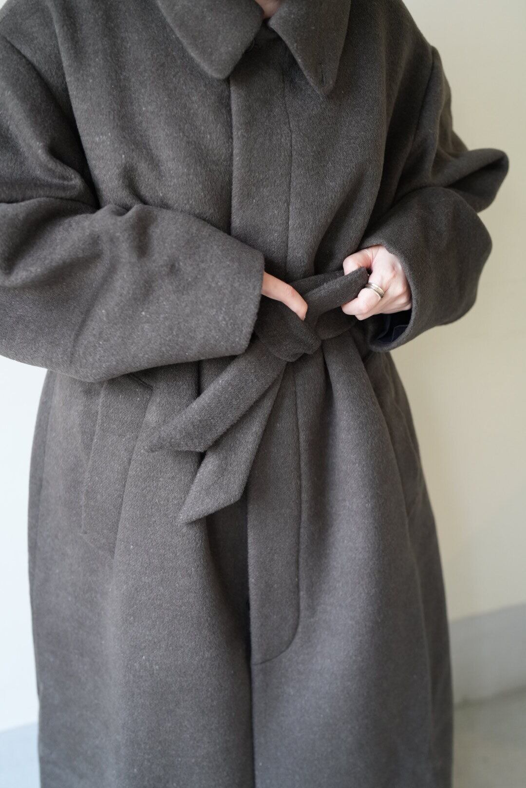 Cristaseya OVERSIZED COAT WITH LEATHER PATCH | TOMMY'S KURAMAE