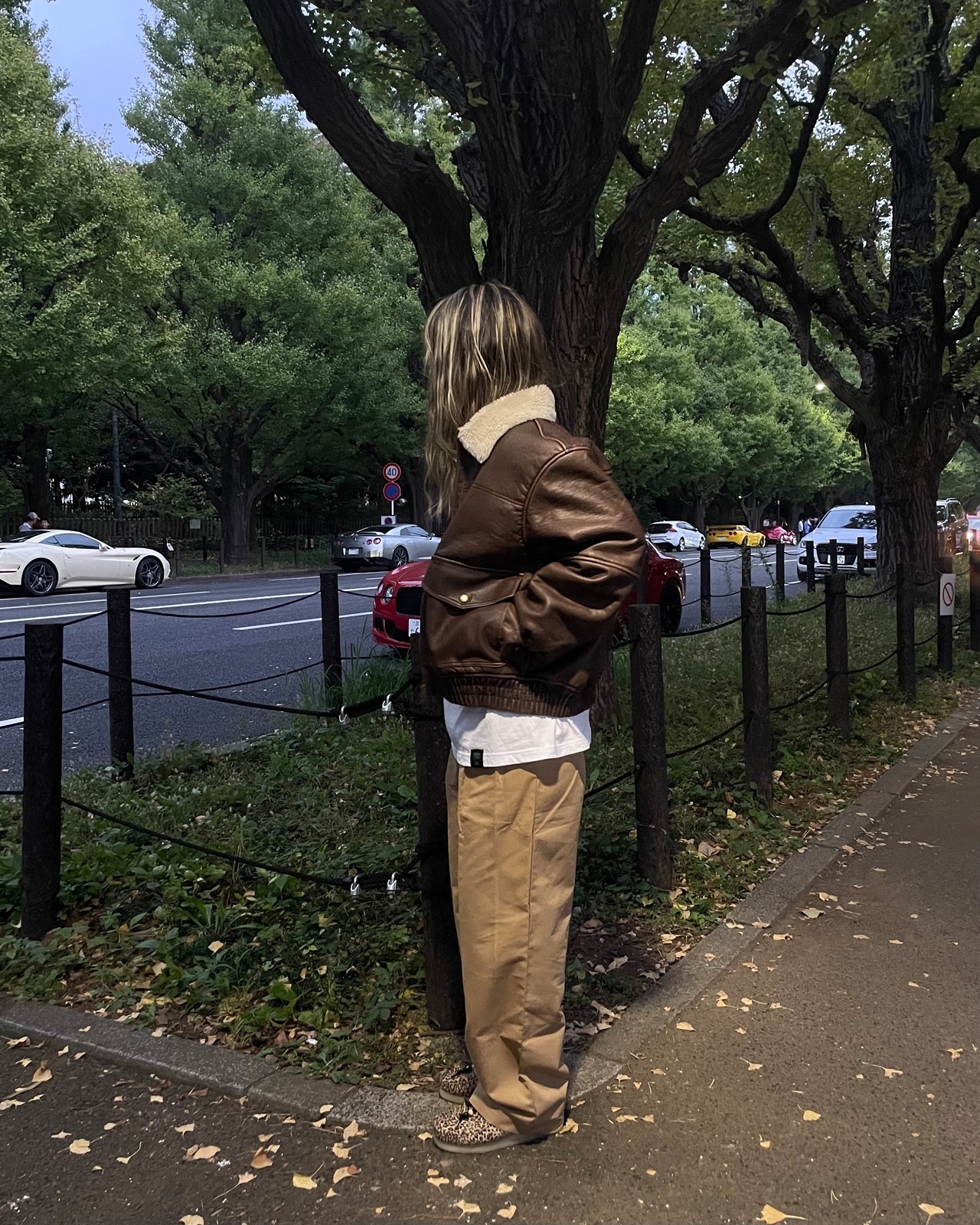 【by KOREA】calm vintage like pu leather boa jacket <2color>