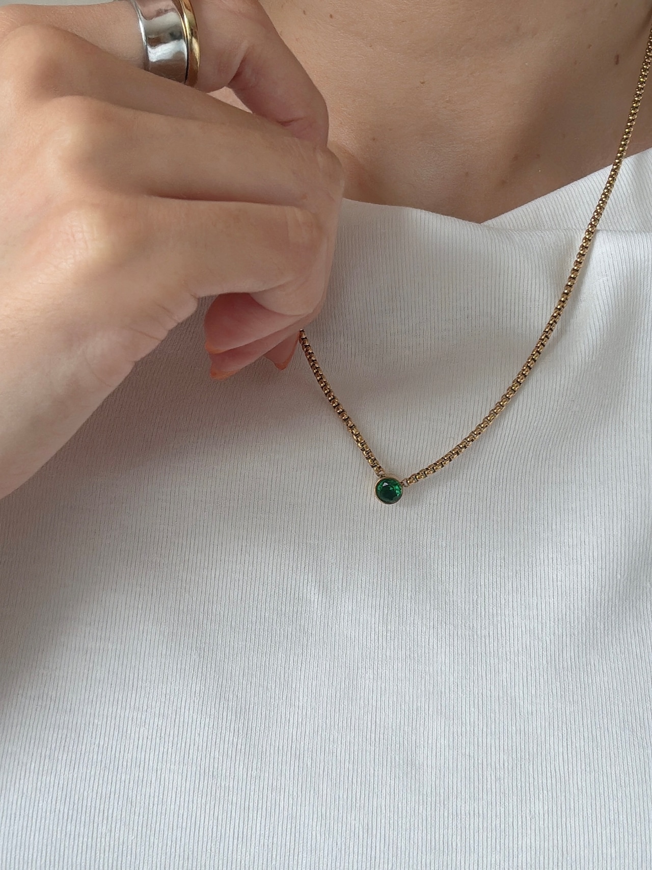 MSA green stone necklace