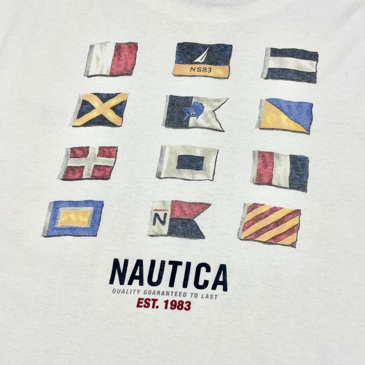 USA製 90年代 NAUTICA ノーティカ フラッグ 国旗 バックプリントT