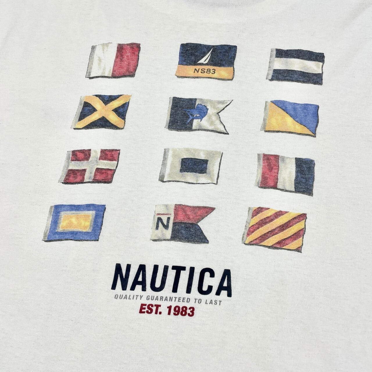 USA製 90年代 NAUTICA ノーティカ フラッグ 国旗 バックプリントT 