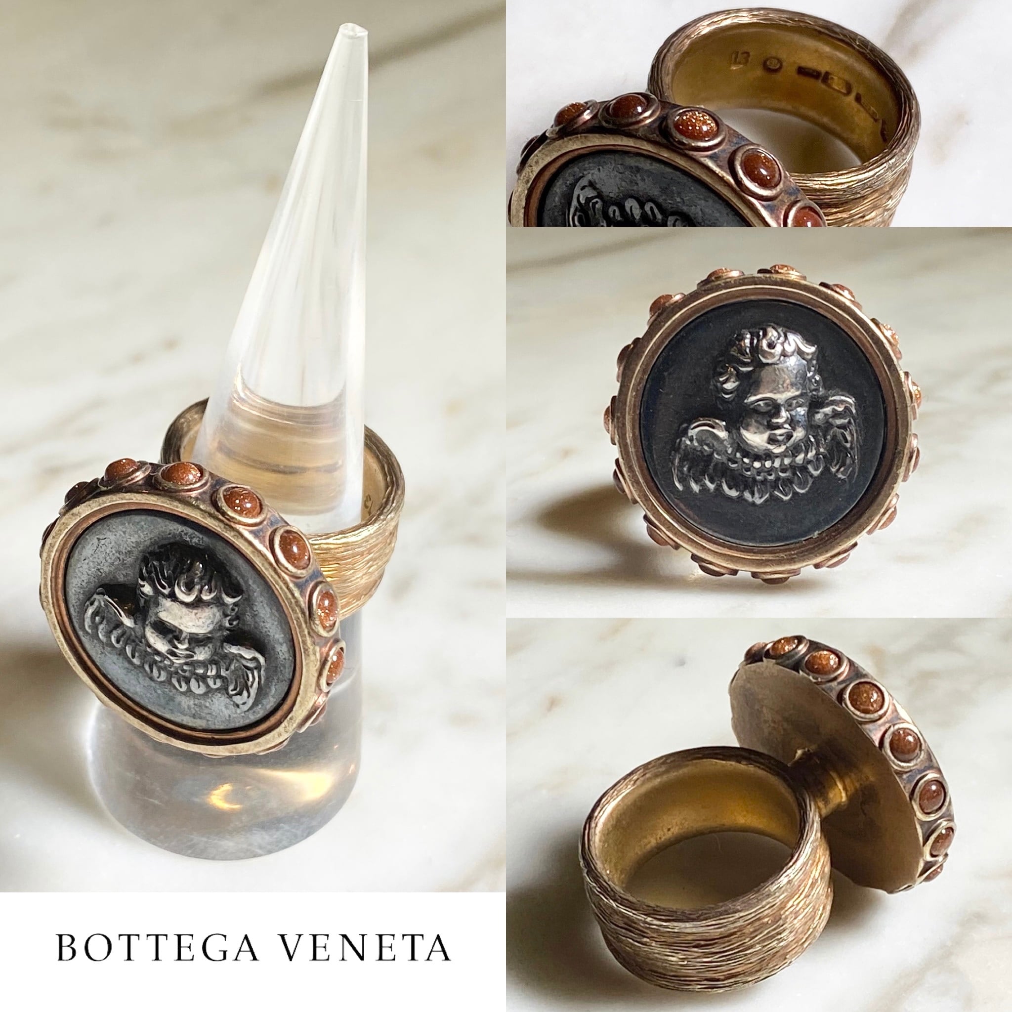 BOTTEGA VENETA silver cameo ring | NOIR ONLINE
