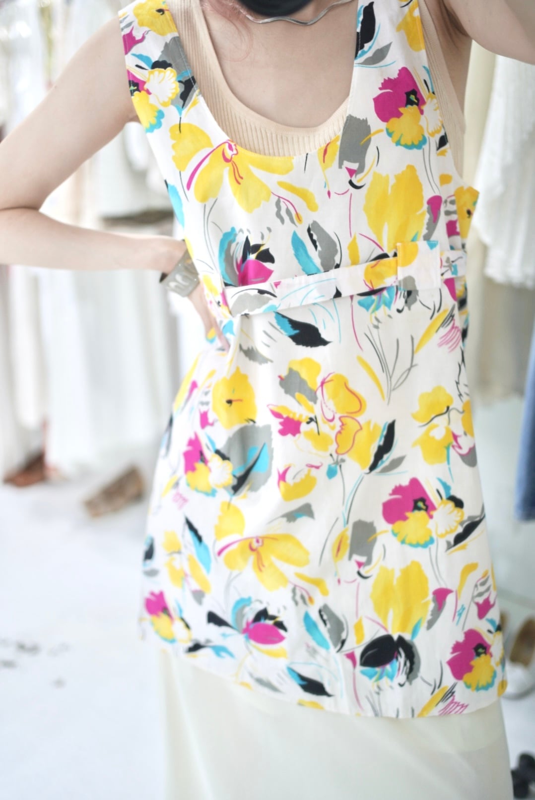 flower belted tops