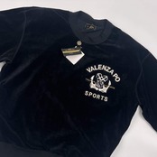 新品 Valenza po Sports バレンザポー ベルベット ベロア 長袖シャツ カットソー 40/ブラック レディース