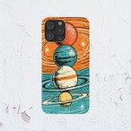 受注生産 iPhoneケース 惑星リングのレトロ宇宙｜惑星柄 RFSP041A