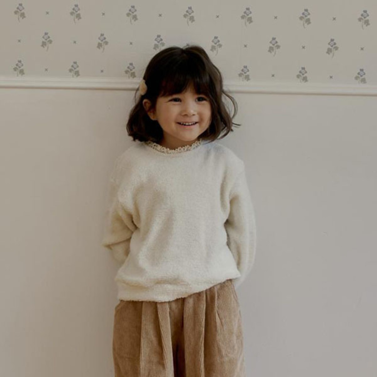 韓国子供服 / 26winter / GOGOPICNIC / ポンポンニットトレーナー / キッズ / 冬服 *XS~XL*