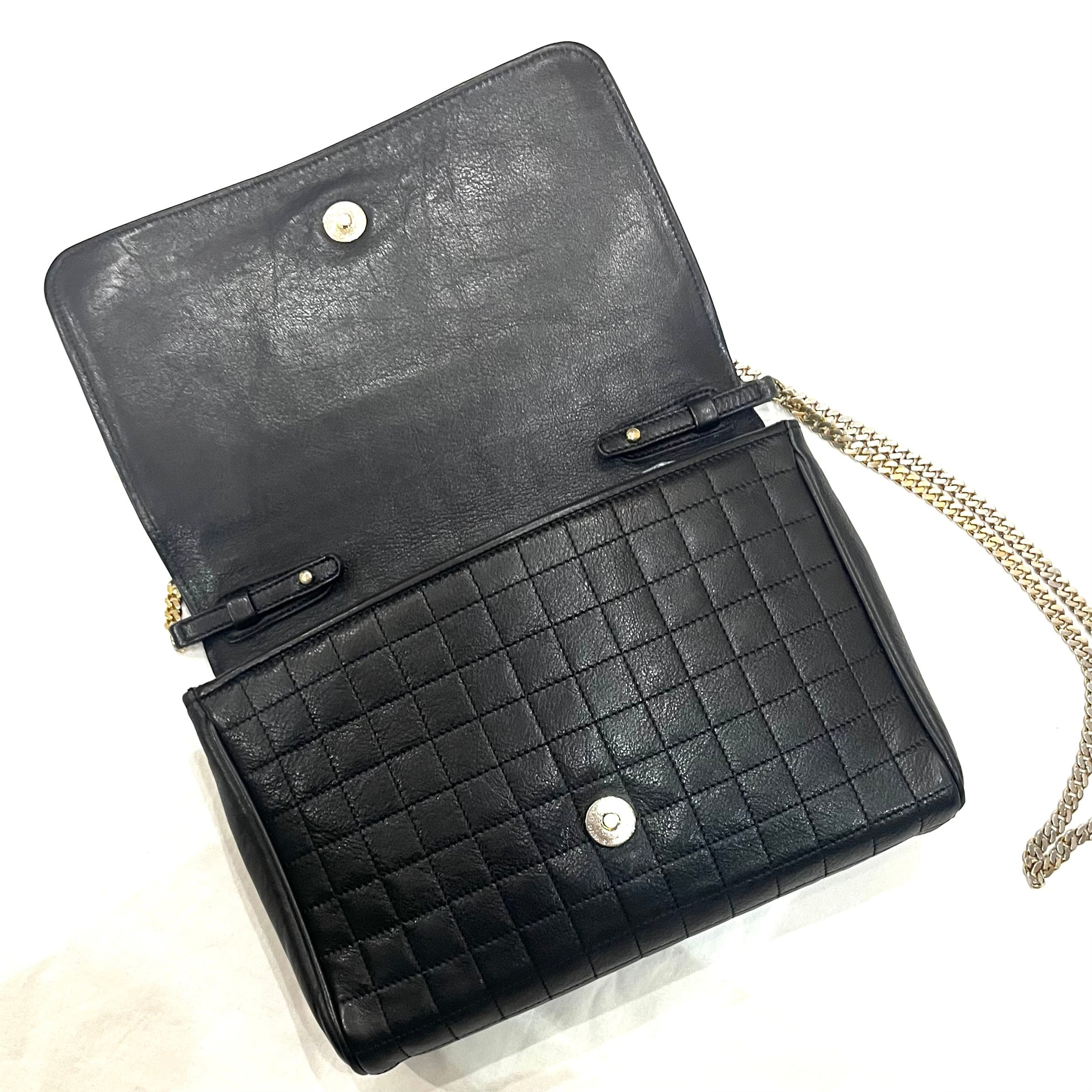 CELINE】 セリーヌ 本革レザーマトラッセ キルティング チェーン
