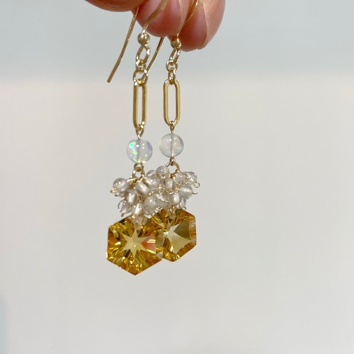 Snow Crystal earrings/orange