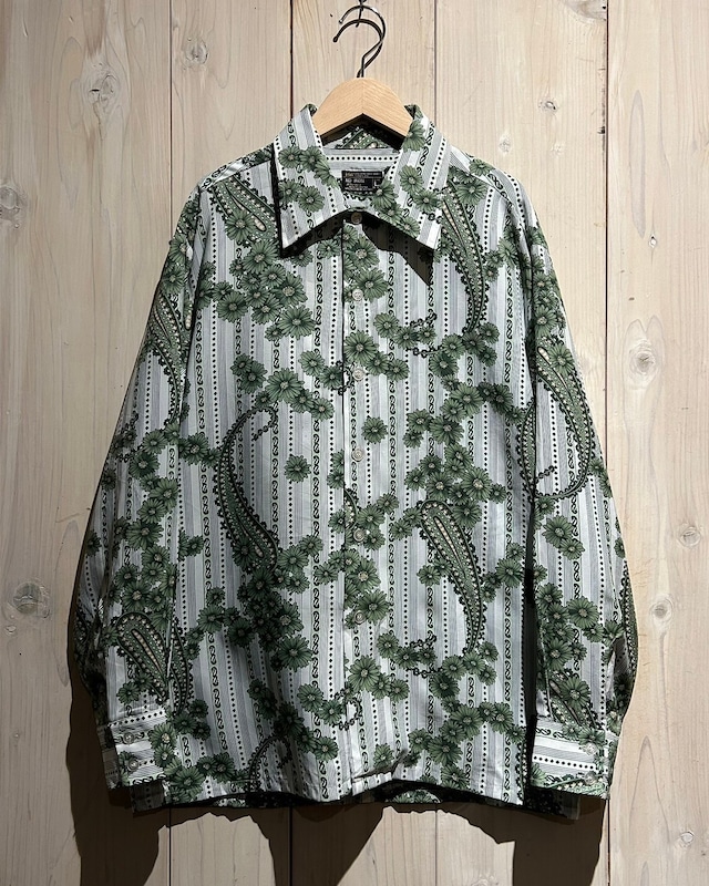 【a.k.a.C.a.k.a vintage】"J.C.Penney" "70's" Flower × Paisley Pattern Vintage Loose Shirt