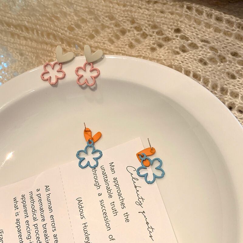 Flowerデザイン イヤリング 大人ガーリー スウィート キュート カジュアル 指輪 フラワーデザイン ブラック・アイド・ピーズ48146550704