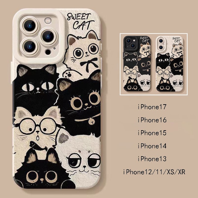 【Boldsternシリーズ】★携帯ケース★ 2color 猫 ねこ 猫柄 ネコ アイホンケース iPhone17 iPhone16 iPhone15 iPhone14 iPhone13 iPhone12/11/XS/XR