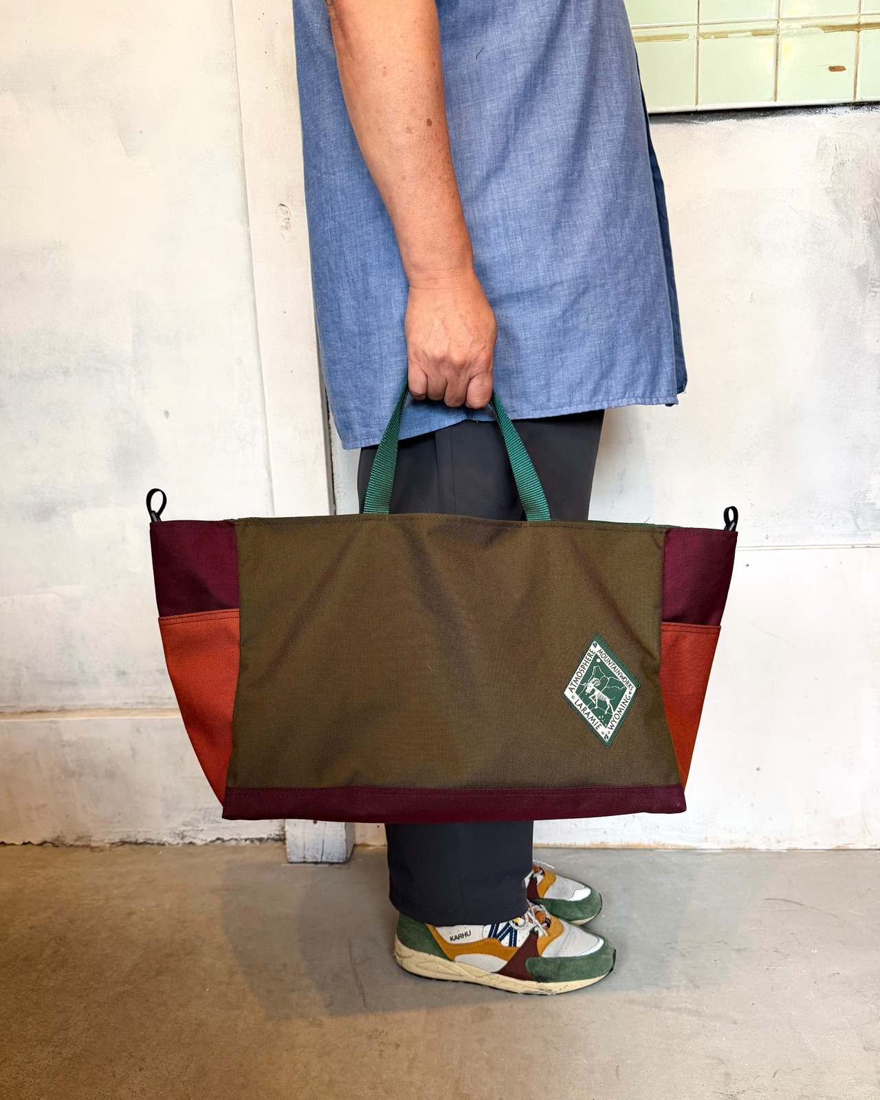 【ATMOSPHERE MOUNTAIN  WORKS GOODS】 GREEN  RIVER WEEKENDER TOTE