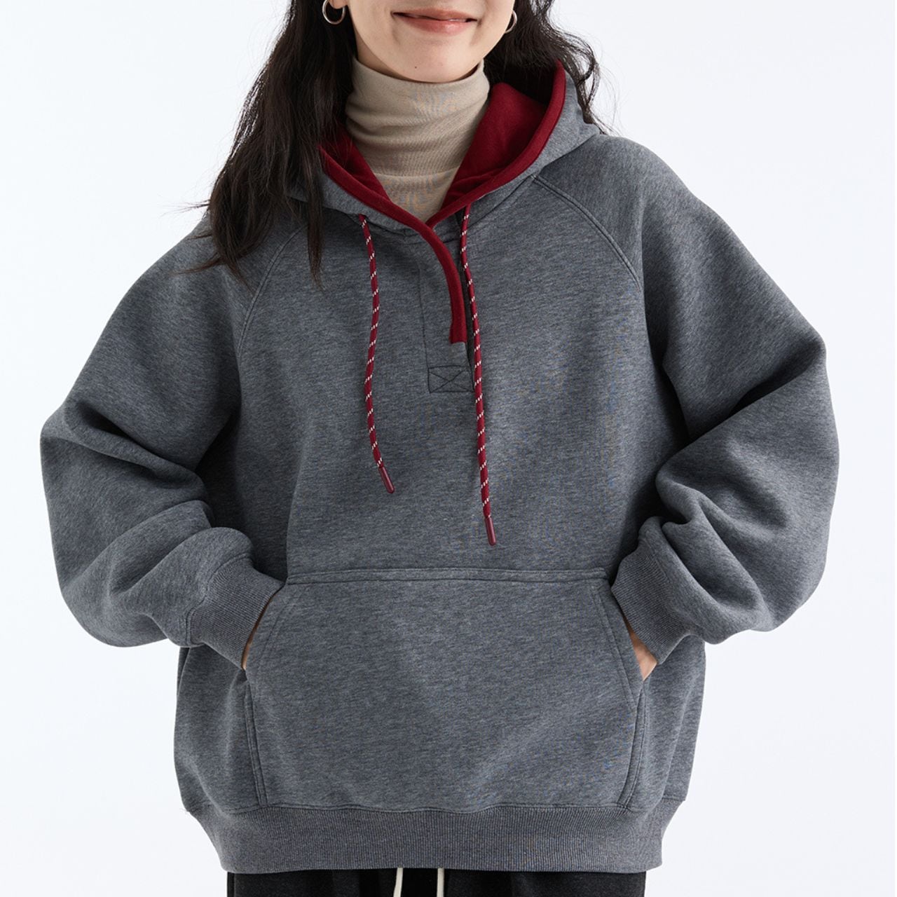 バイカラースウェットフーディー N10022