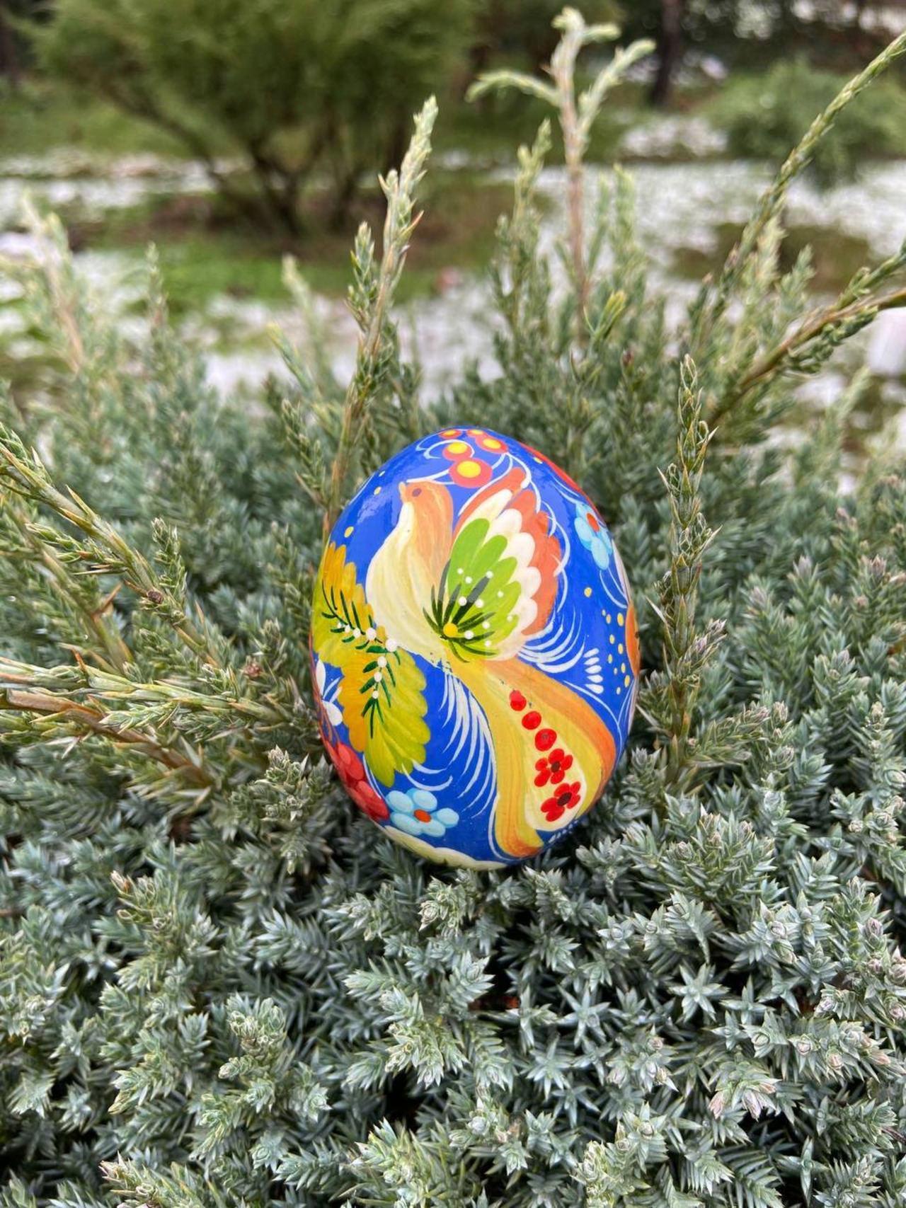 ペトリキウカ塗りのイースター・エッグ 7cm　ホメンコ作 - 1