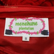 フラダンス 衣装 MENEHUNE PLANTETION メネフネプランテーション ワンピース ドレス レッド系 ワンカラー ベロア 無地 光沢 上品 きれい 高級感 かわいい 華やか 鮮やか 明るい 赤 ハワイアン アロハ フラ ダンス レッスン 練習