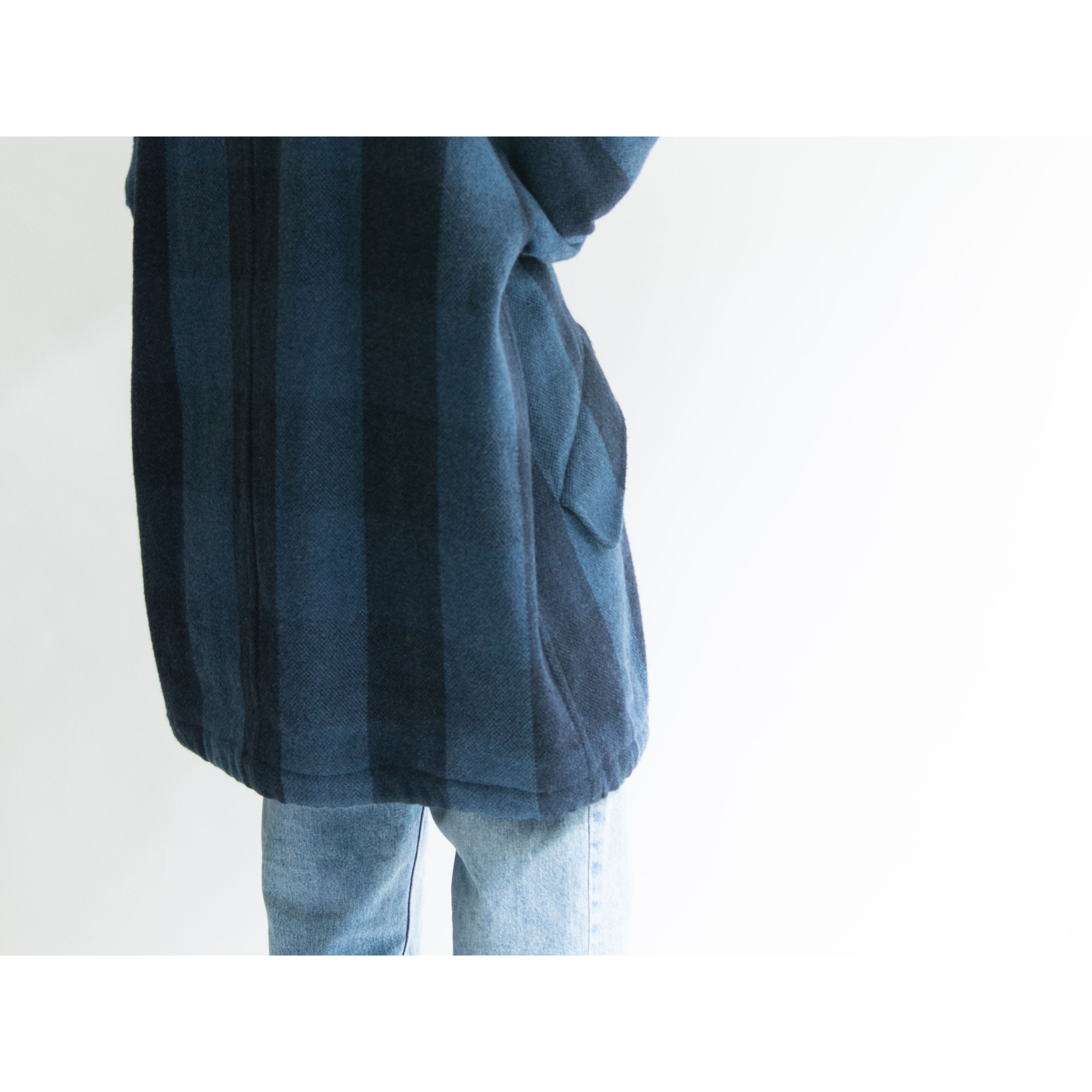 【PENNY BLACK】Made in Italy oversized block check padding coat（ペニーブラック イタリア製 ブロックチェックオーバーサイズ 中綿コート）10b