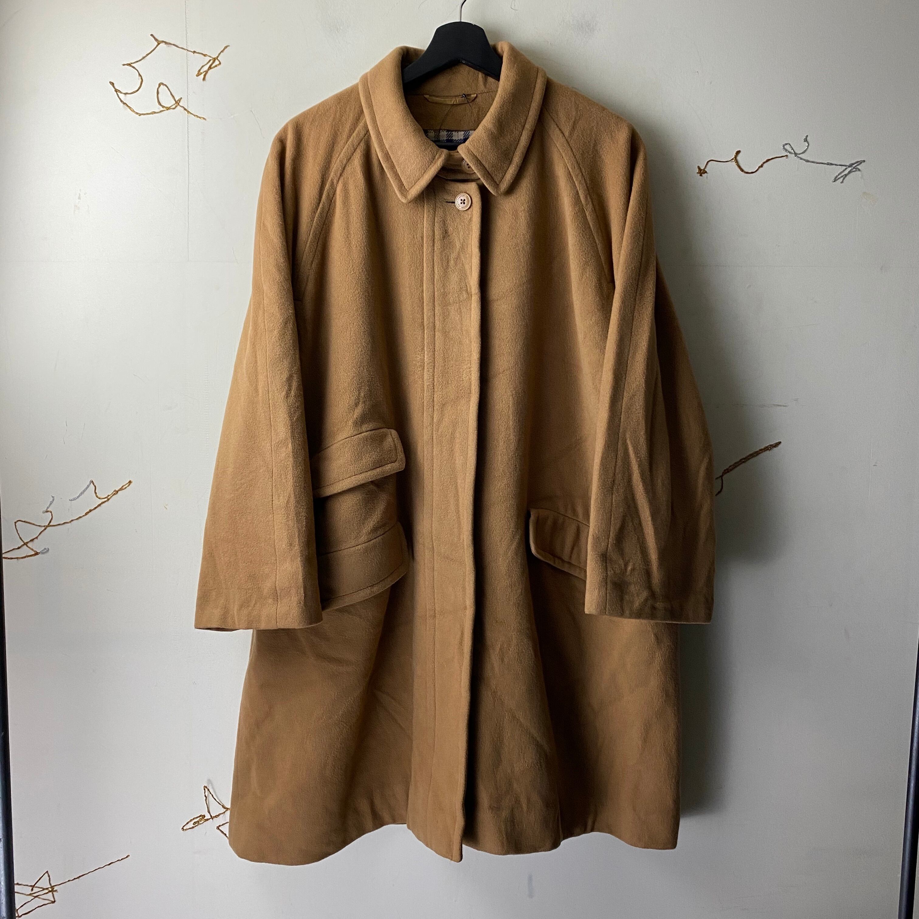 vintage AQUASCUTUM camel color wool coat made in england | NOIR ONLINE