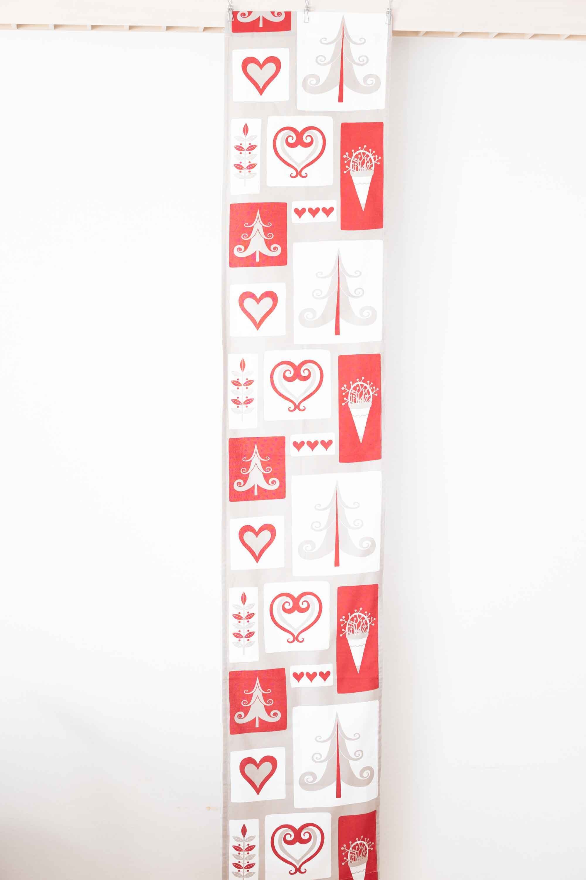 Hemtex ヘムテックス スウェーデン 45センチ×230センチ カーテン仕様 北欧らしいクリスマス柄 コットン100%