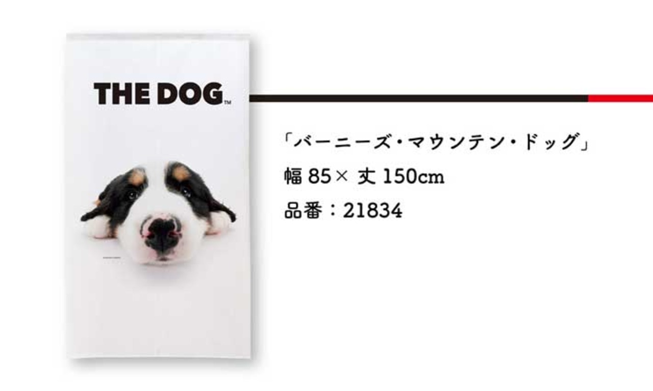 【受注生産】のれん THE DOG バーニーズ・マウンテン・ドッグ 幅85×丈150cm　21834