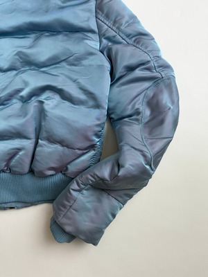 Metallic blue down jacket