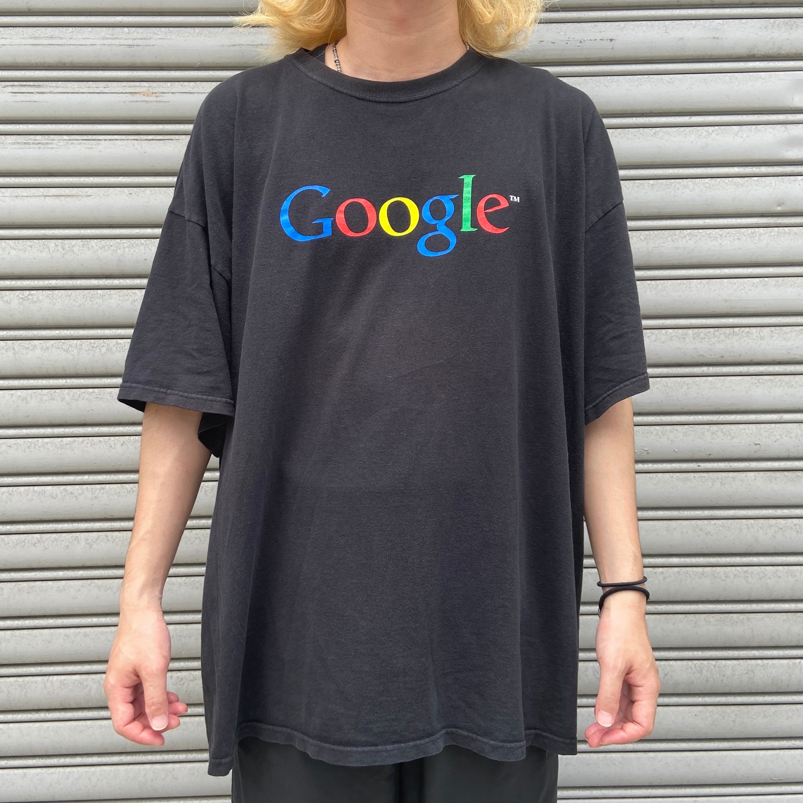 00s Google グーグルロゴプリントTシャツ　企業ロゴ　ブラック　XXL | 古着屋 Uan powered by BASE