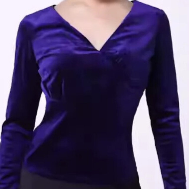 カシュクール ロングスリーブ ウエストギャザー ダンストップス ds1090