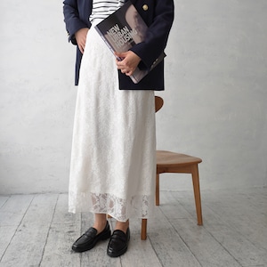 (Z34)フラワーレースナロースカート