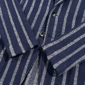 DESIGNWORKS デザインワークス ストライプ ウール ニット テーラードジャケット サイズ S /ネイビー系 日本製 アバハウス 日本製